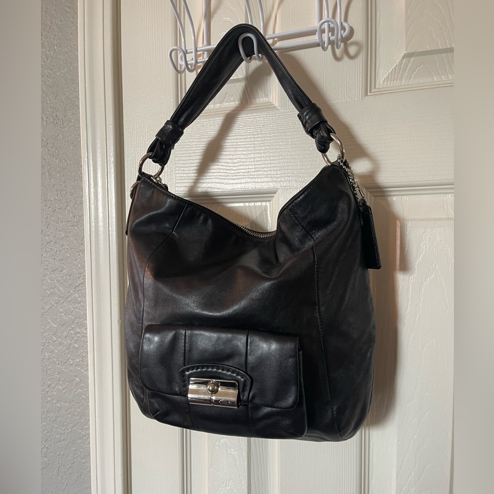 Coach Black Leather Kristin Shoulder Bag - Picture 9 of 10